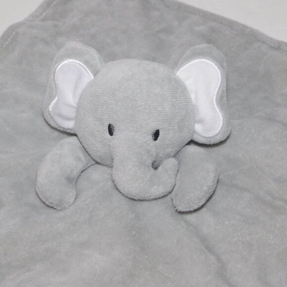 Modern Baby Gray White Elephant Security Blanket Baby Lovey Teether Rattle Nunu - Picture 2 of 7